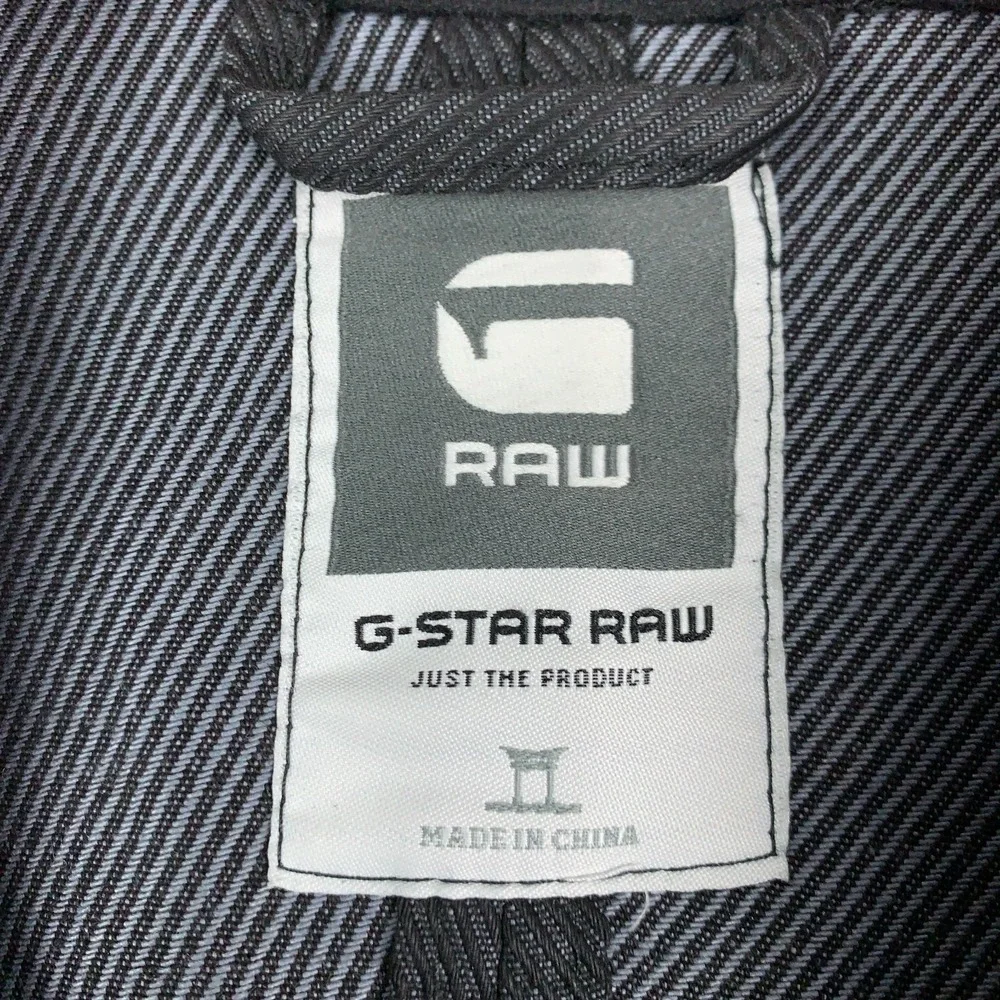 G-Star Raw Type C Worker Bazer Mens XXXL 3XL Black Raw Denim Button Front Jacket